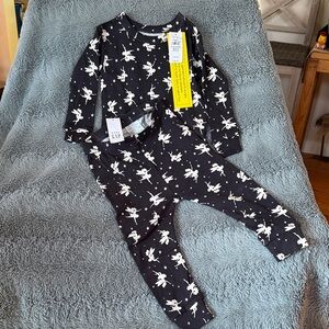 GAP Kids Black Pajama Set with White Fairy Print